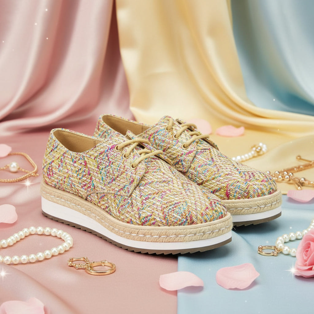ANDRÉ ESPADRILLES FEMME HARMONICA TEXTILE BEIGE