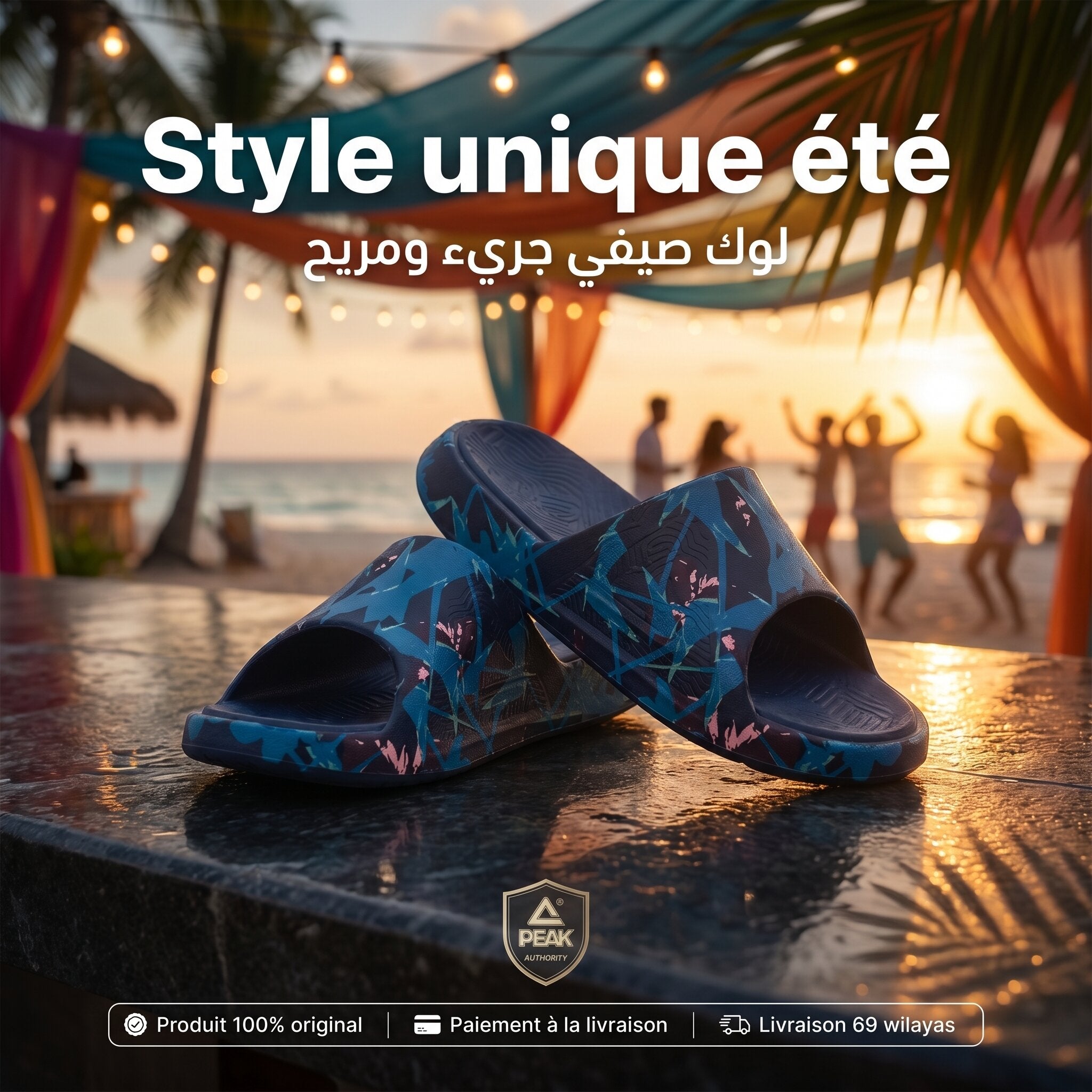 Peak Taichi Slides Moon Blue
