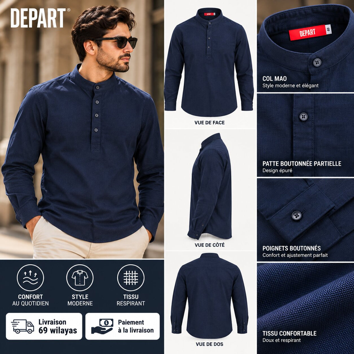 DEPART LINEN SHIRT LS
