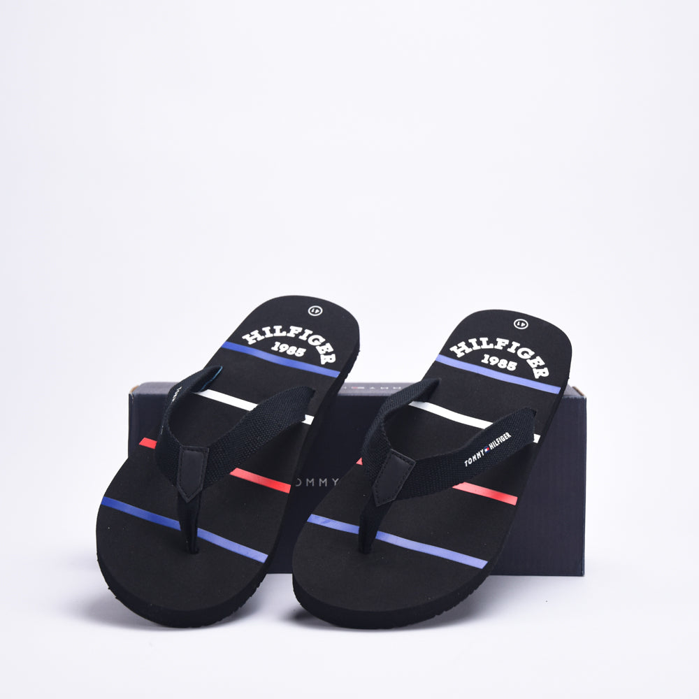 STRIPES FLIP FLOP BLACK