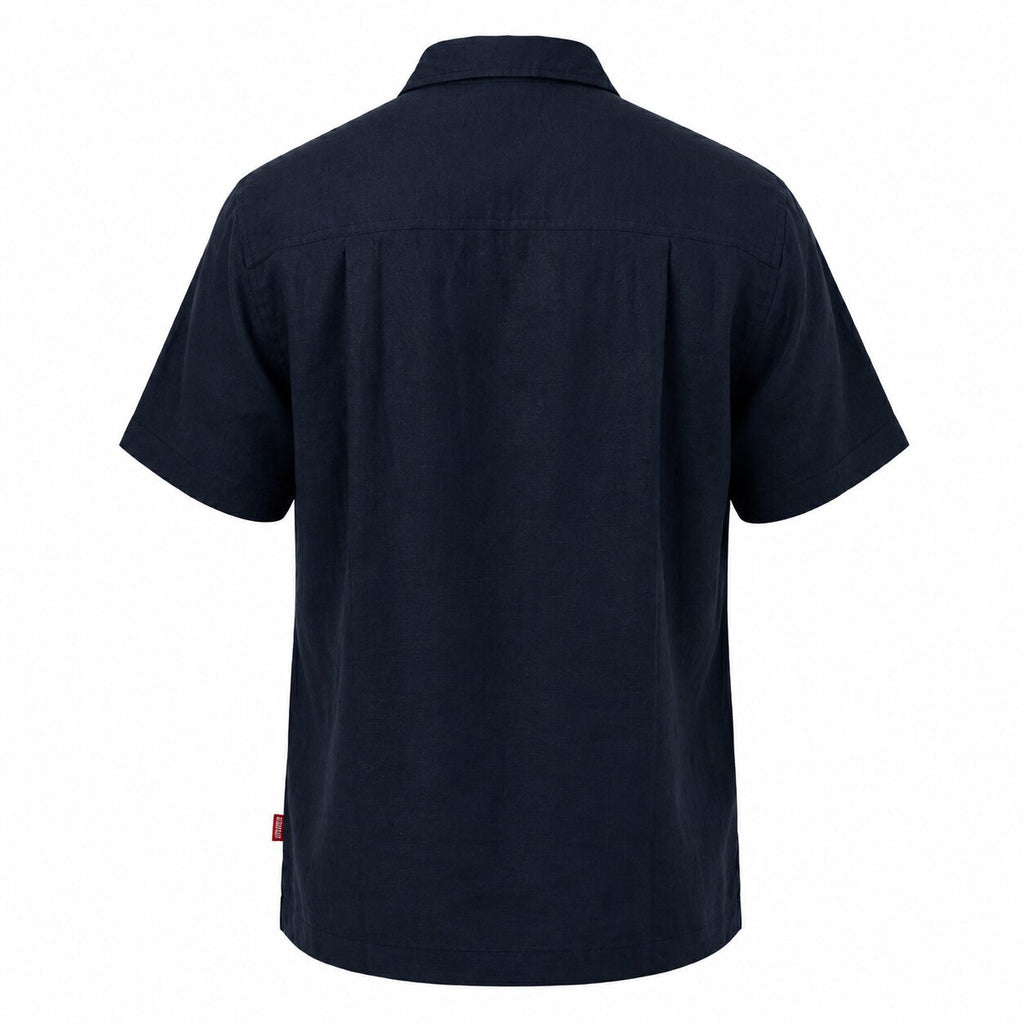 Départ Homme Chemise en Lin Blue