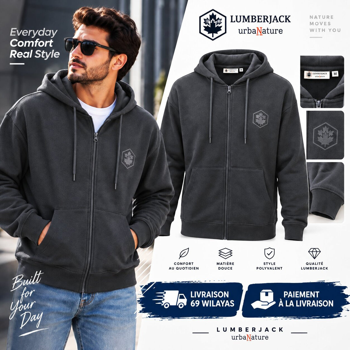LUMBERJACK ZIP HOODIE